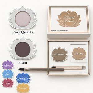 Blessed Beauty Natural Eyeshadow Set Rose Expresso Plum Taupe  0.05 oz
